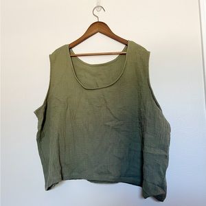 Sage Green 100% Cotton Tank Top Sotela Size 8(4XL) Slow Fashion Ethical Brand